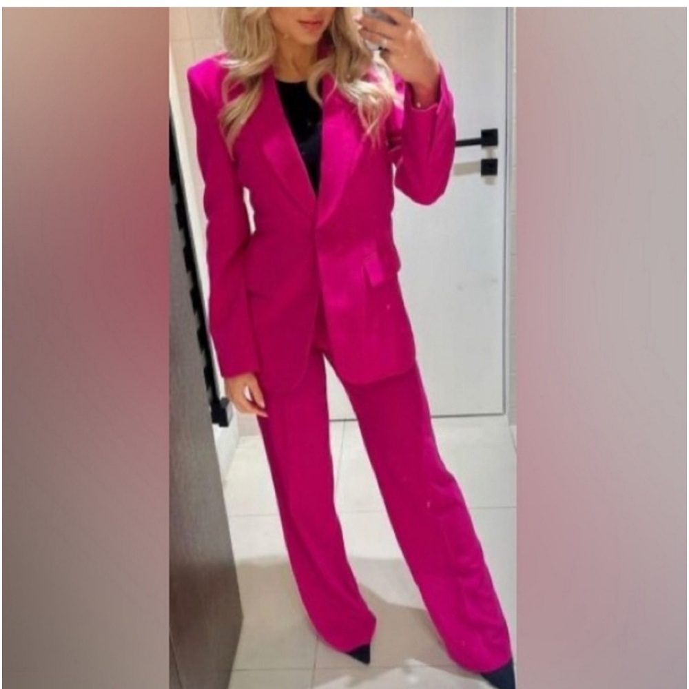 Zara long flowing neon pink pants - Picture 12 of 16